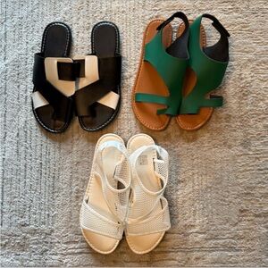 Sandals Bundle - Black, Green, White